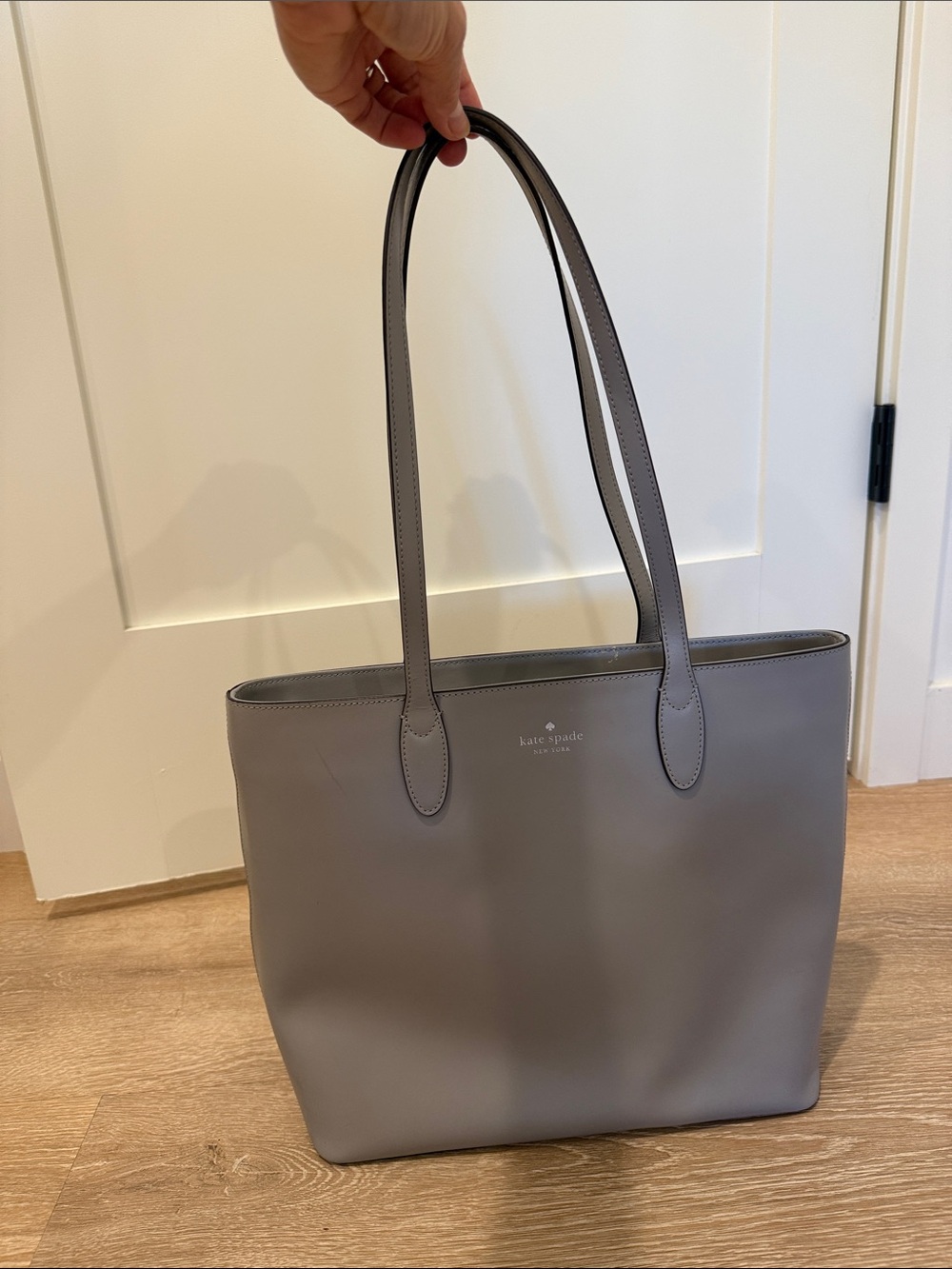 kate spade Gray Leather Double-Handle Tote